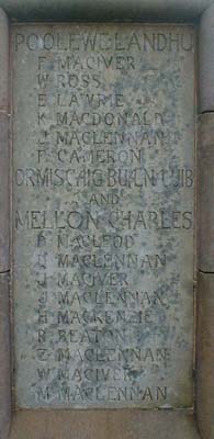 Zoom in Gairloch War Memorial