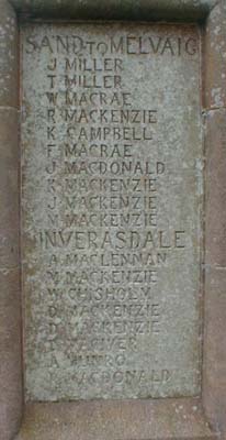 Zoom in Gairloch War Memorial