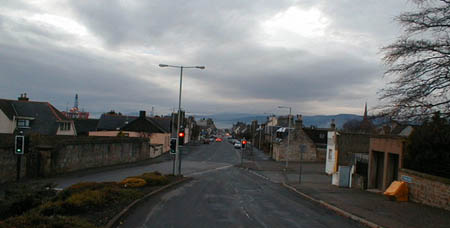 View from the Memorial of Invergordon High Street, looking west.