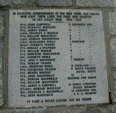 Zoom in Killearnan War Memorial