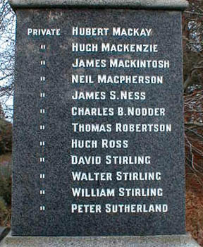 Logie Easter War Memorial - Inscriptions on Right Hand Side