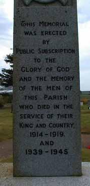 Zoom in Dedication panel on Nigg War Memorial
