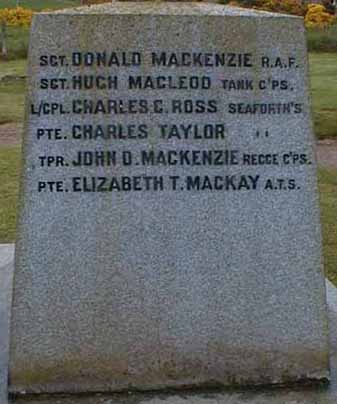 Zoom in The North face panel of Nigg War memorial