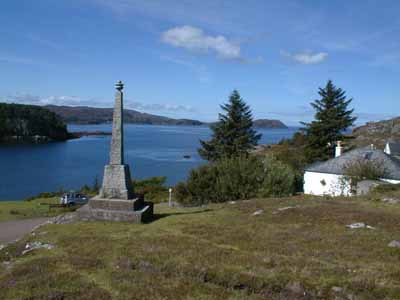 View of the Memorial overlooking Loch Torridon.