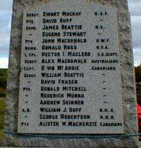Zoom in Tarbat (Portmahomack) War Memorial