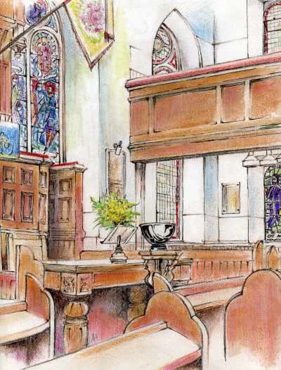 Zoom in Interior of St Clement's Church in Dingwall