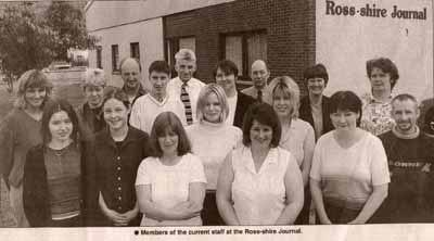 Members of the current staff at the Ross-Shire Journal