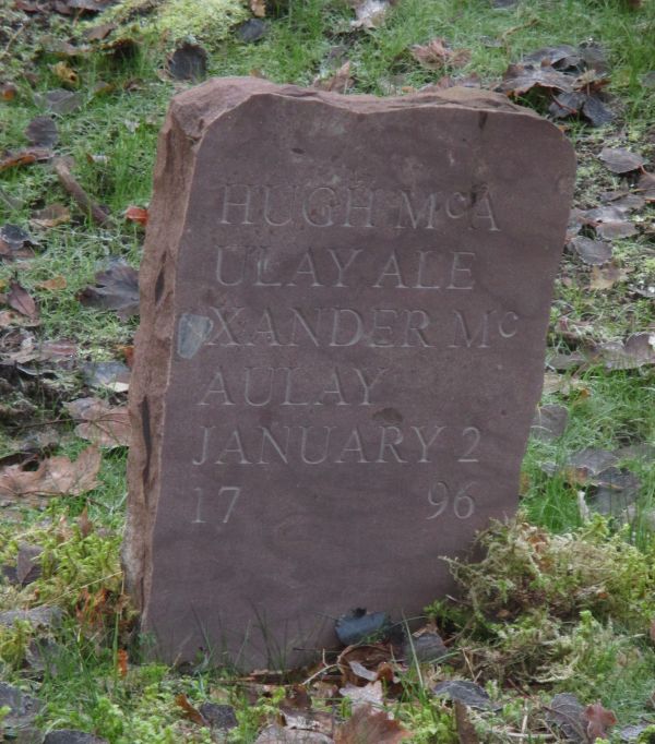 Gravestone replacing the Pictish stone. [Photo courtesy of NOSAS]