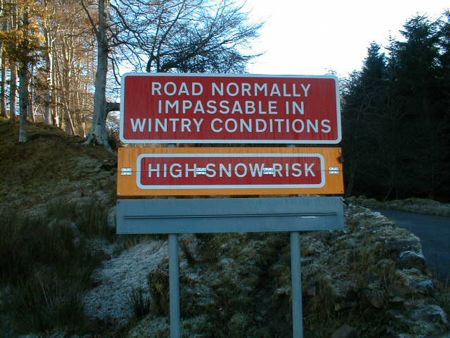 Road warning sign