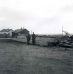 Sawmill on current site, 1970, with more boat keel timber.