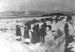 Clearing snow by hand - Cocked Hat wood