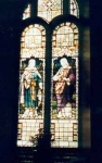Stained glass windows in Kilmuir Easter Church