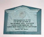 Memorial tablet in Kilmuir Easter Church