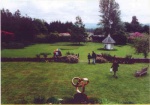 The site of Brahan Castle viewed from the old stable buildings.