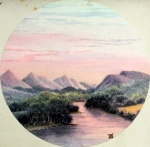 Watercolour from visitors' book
