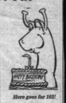 Nessie Cartoon in paper for the 102nd birthday of John Macdonald in March 1988