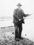 Photograph of Mr Murdo Fraser, JP, fishing on the Conon River