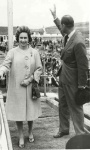 The Queen and Prince Philip leaving Nigg, 1964.