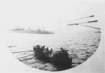 German prisoners of war coming ashore at Nigg, 1914-1918 War.