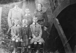 Bayfield Mill Wheel, behind family c1910.