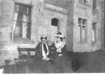 l-r: Great Granny (known as 'little granny') with Mrs Maxwell outside Dunskaith House, c.1905.