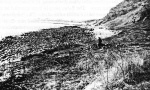 Looking from below North Sutor towards Nigg Ferry showing ruined house - Dunskaithness?