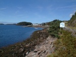 Looking towards Shieldaig pier from the road to Lochcarron.