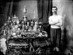 Boxer and trophies - probably Willie Ogilvie