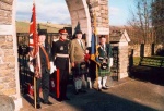 Colour party at the Fodderty Memorial Gates