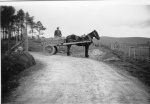 Donnie Mackenzie with his horse and cart and the corner leading to Leidcruich