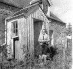 Mrs Campbell at the front door of Glenburn.
