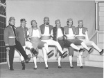 The gentlemen trying to prove that their legs are as good as the ladies at the Can-Can?