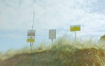 Warning signs at the start of the bombing range