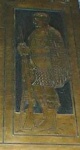 Detail from the 1919-1918 plaque - the figure of a kilted soldier with a rifle