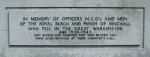 Dingwall Civic War Memorial plaque No. 6