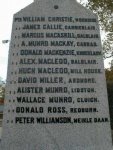 Edderton War Memorial - names of fallen