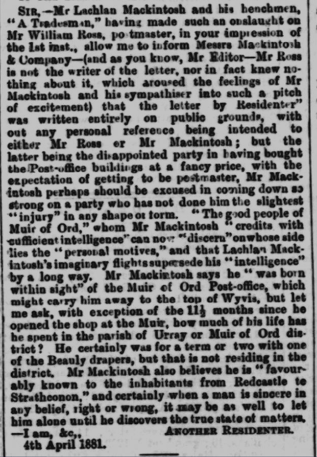 2nd letter to the editor 1881