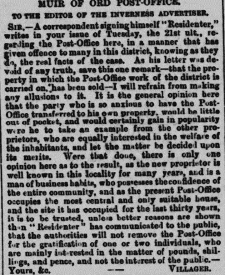 Letter to the editor 1881